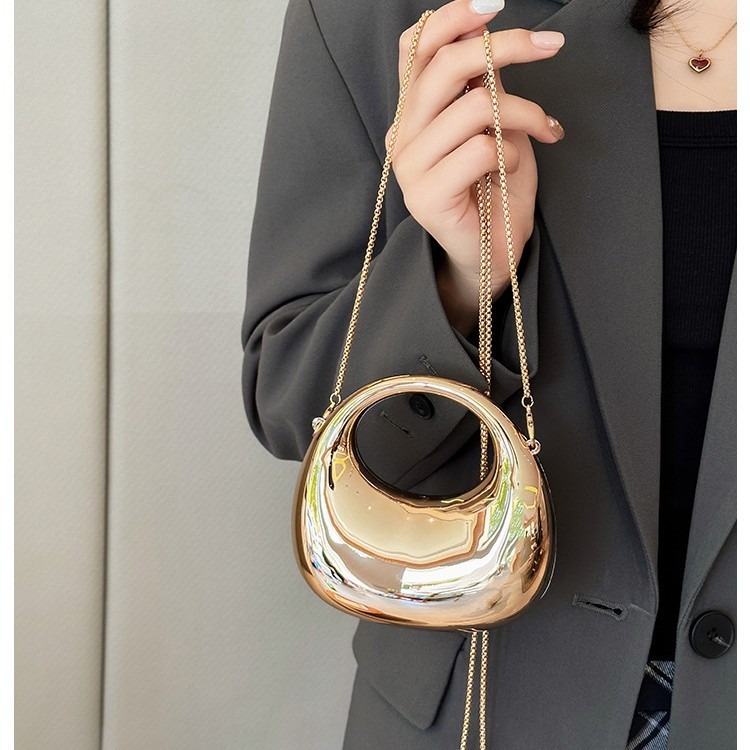 Luxury Bags Designer - Mini Borsa da Sera Dorata, Pochette