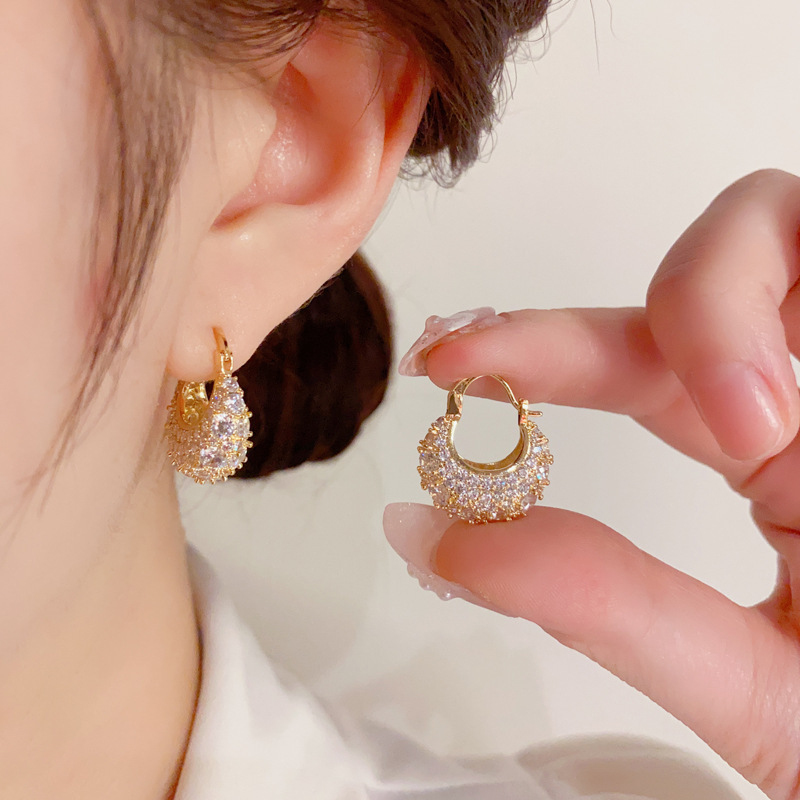 Luxury Bags Dropshipping - Orecchini a Cerchio con Zirconi Diamantati